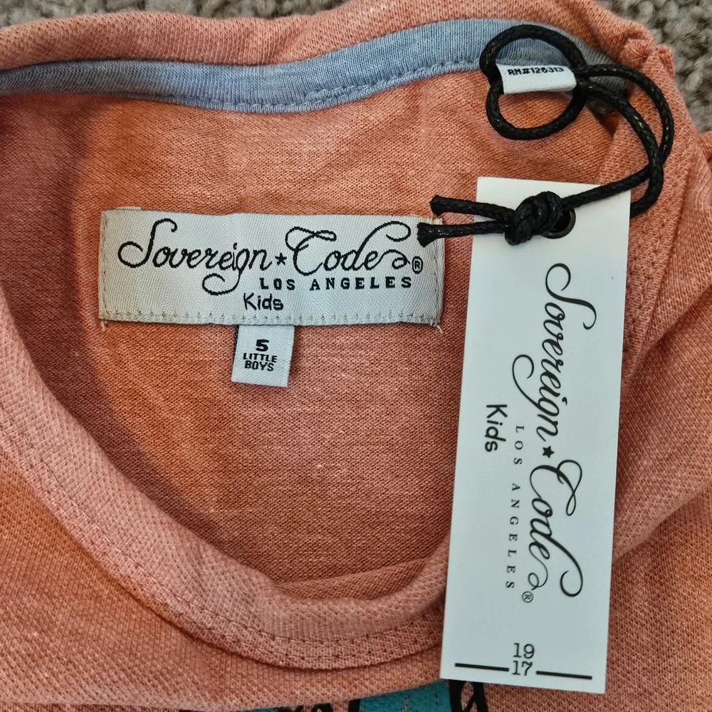 Sovereign Code Graphic T-Shirt Kid Size 5 Coral NEW Snappy Crab Beach Tee Summer